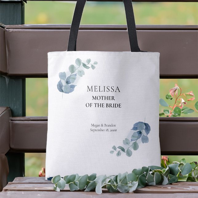 Eucalyptus Greenery Wedding Bridal Party Tote Bag (Eucalyptus wedding tote bag to personalize for anyone or everyone in your bridal party)