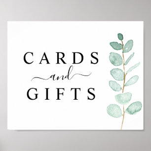 Eucalyptus Greenery Wedding Cards & Gifts Sign