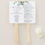 Eucalyptus Greenery Wedding Ceremony Program Hand Fan<br><div class="desc">Designed to coordinate with our Boho Greenery wedding collection,  this customisable Ceremony Program features watercolor eucalyptus branches with a classy serif font & elegant calligraphy text graphics. Matching items available.</div>