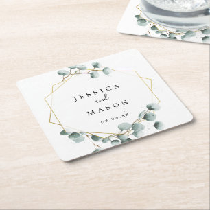 Eucalyptus Greenery Wedding Coasters