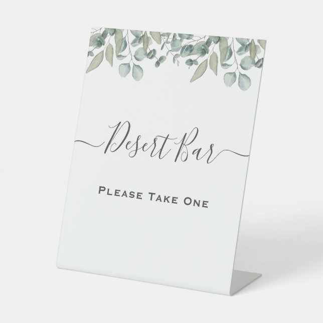 Eucalyptus Greenery Wedding dessert bar sign (Front)