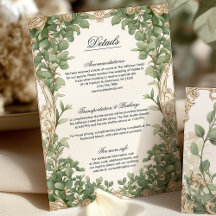 Eucalyptus Greenery Wedding Details Enclosure Card