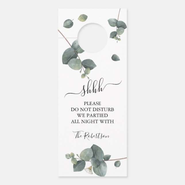 Eucalyptus Greenery Wedding Door Hanger (Front)