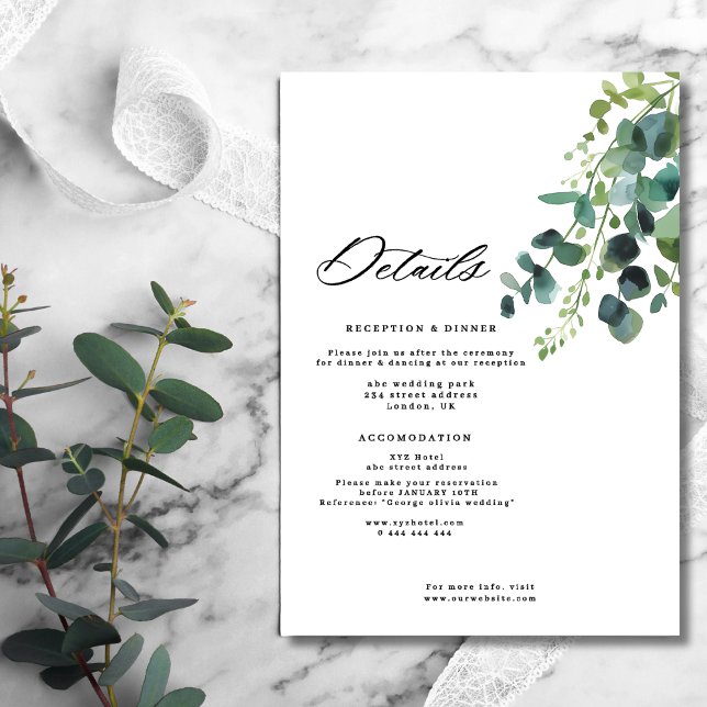 Eucalyptus greenery wedding Enclosure Card (Creator Uploaded)