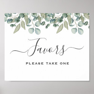 Eucalyptus Greenery Wedding Favour Sign