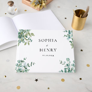 eucalyptus greenery wedding guest book