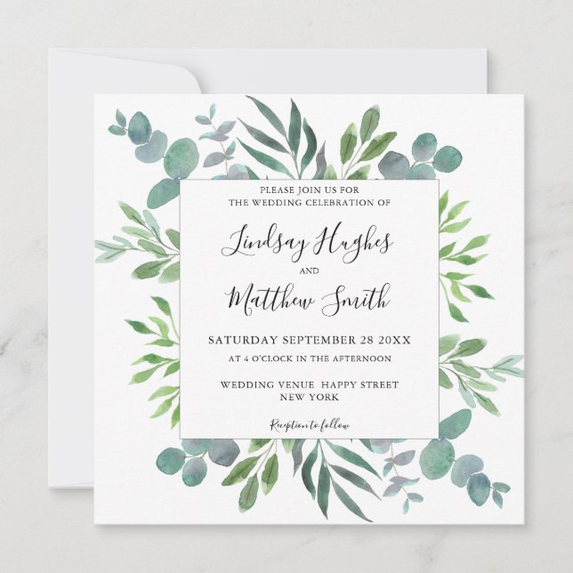 Eucalyptus Greenery Wedding  Invitation (Front)