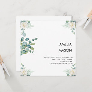 eucalyptus greenery wedding Invitation