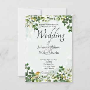 Eucalyptus greenery wedding invitation