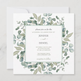 Eucalyptus Greenery Wedding Invitation