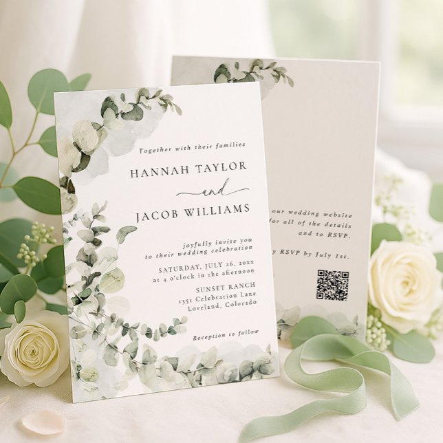 Eucalyptus Greenery Wedding Invitation (Creator Uploaded)