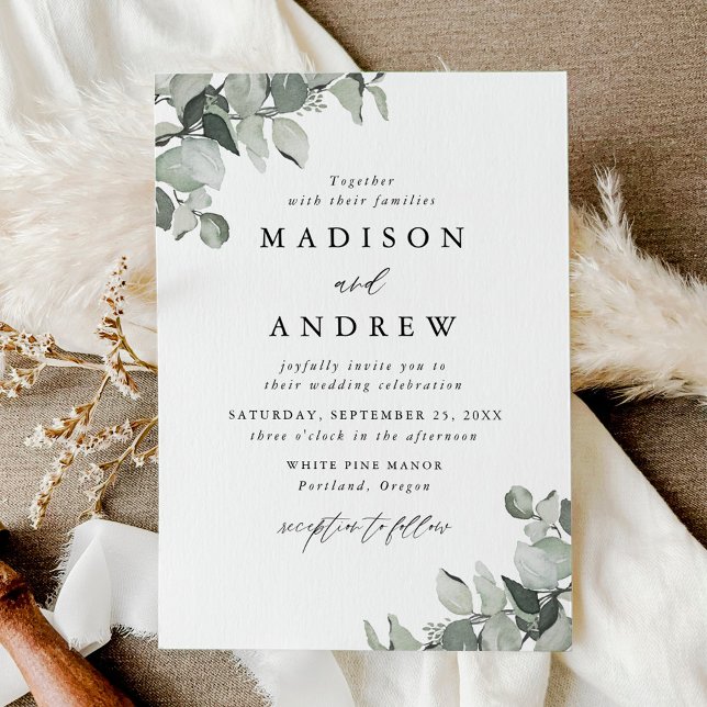 Eucalyptus Greenery Wedding Invitation (Creator Uploaded)