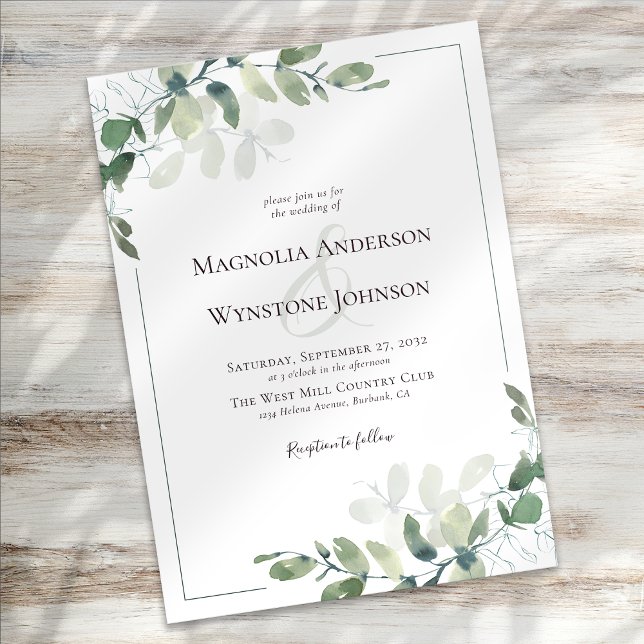 Eucalyptus Greenery Wedding Invitation (Creator Uploaded)