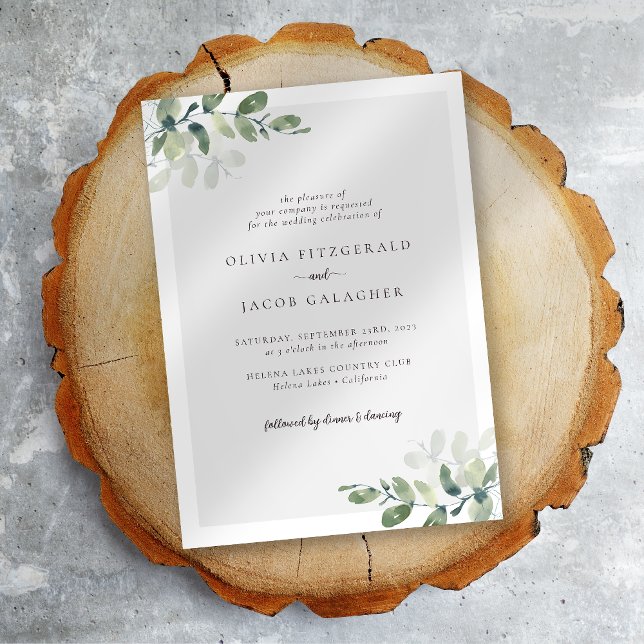 Eucalyptus Greenery Wedding Invitation (Creator Uploaded)