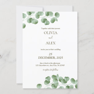 Eucalyptus Greenery wedding Invitation