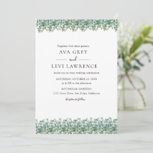 eucalyptus greenery wedding invitation