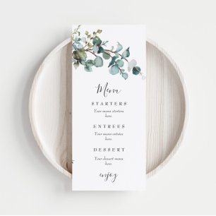 Eucalyptus Greenery Wedding Menu