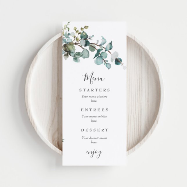 Eucalyptus Greenery Wedding Menu (Creator Uploaded)