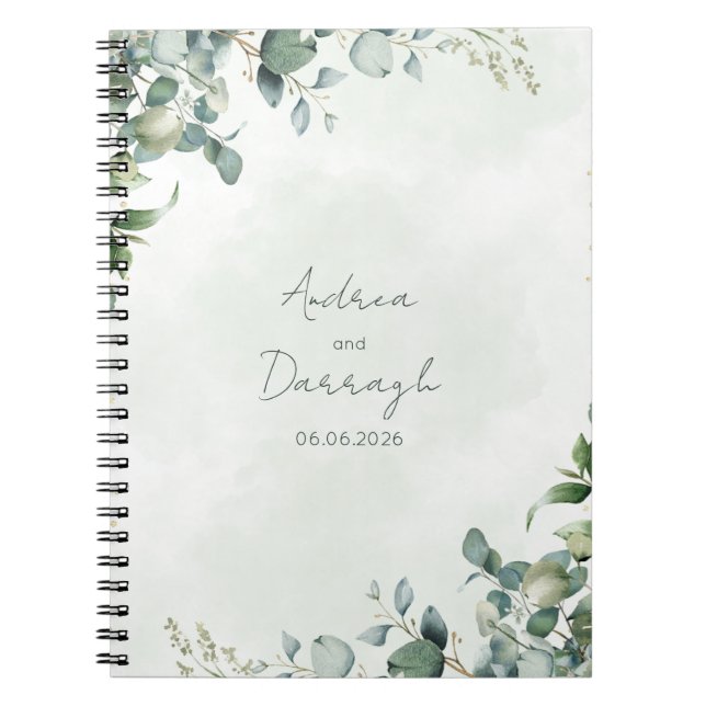 Eucalyptus Greenery Wedding Notebook 1001A (Front)
