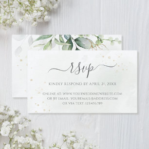 Eucalyptus Greenery Wedding Online RSVP Enclosure Card