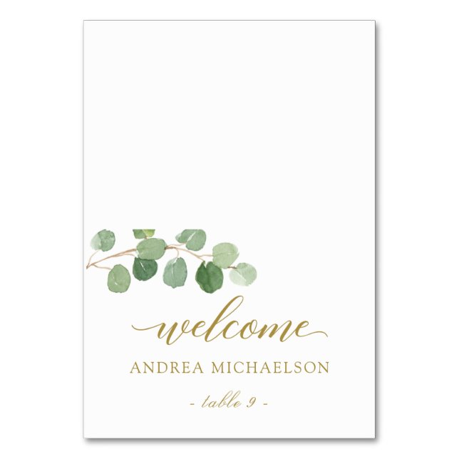 Eucalyptus Greenery Wedding Place / Name Cards (Front)