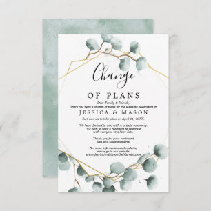 Eucalyptus Greenery Wedding Postponed Announcement