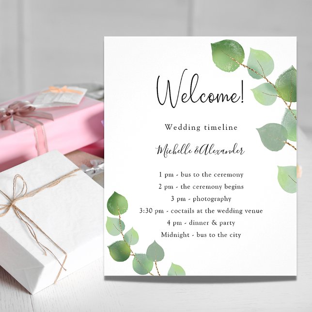 Eucalyptus greenery wedding program budget flyer (Creator Uploaded)
