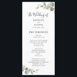 Eucalyptus greenery wedding program programme<br><div class="desc">watercolor eucalyptus foliage with an elegant frame . You can personalise the text and colours on this wedding program template.</div>