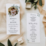 Eucalyptus Greenery Wedding Program with Photo Programme<br><div class="desc">Everyone will love reading the details of your wedding with this beautiful wedding program! Easily replace the example photo with your own!
Easily edit to create your own unique ceremony program!

See the entire Eucalyptus Greenery collection for more matching items!</div>