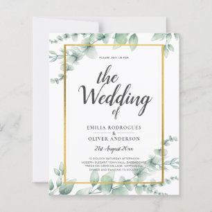 Eucalyptus Greenery Wedding QR CODE Modern Budget