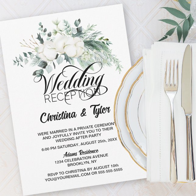 Eucalyptus Greenery Wedding Reception Invitation (Creator Uploaded)