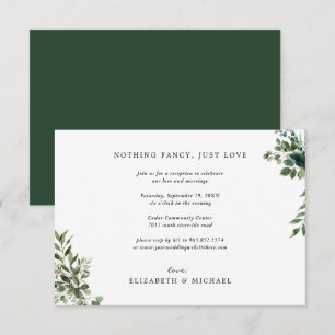 Eucalyptus Greenery Wedding Reception Only Insert Invitation