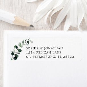 Eucalyptus Greenery Wedding Return Address