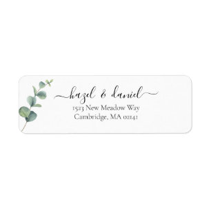 Eucalyptus Greenery Wedding Return Address 