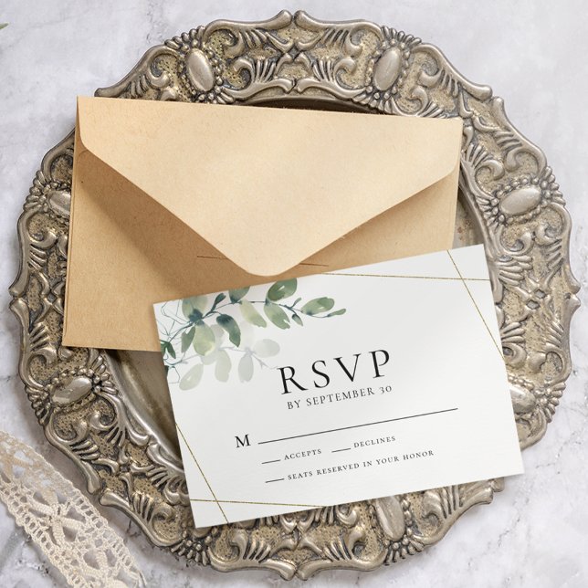 Eucalyptus Greenery Wedding RSVP Postcard (Creator Uploaded)