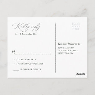 Eucalyptus greenery wedding RSVP Postcard