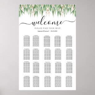 Eucalyptus Greenery Wedding Seating Chart