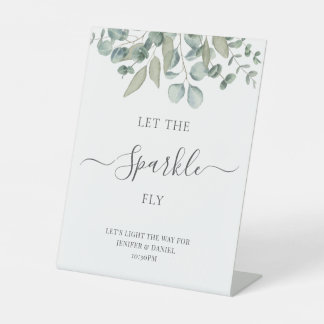 Eucalyptus Greenery Wedding Sparkle Sign
