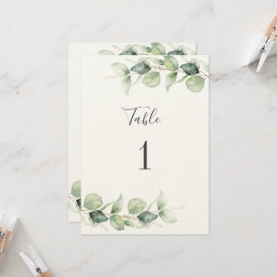 Eucalyptus Greenery Wedding Table Number 1 Seating