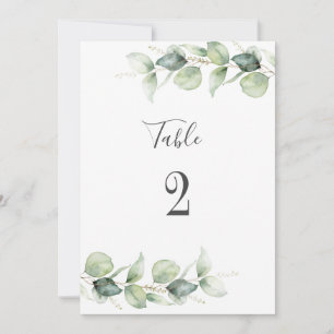 Eucalyptus Greenery Wedding Table Number 2 Seating