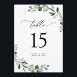 Eucalyptus Greenery Wedding Table Number Cards<br><div class="desc">Designed to coordinate with our Boho Greenery wedding collection,  this customisable Menu Template features mixed watercolor greenery leaves paired with a classy serif in black. Matching items available.</div>