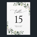 Eucalyptus Greenery Wedding Table Number Cards<br><div class="desc">Designed to coordinate with our Boho Greenery wedding collection,  this customisable Menu Template features mixed watercolor greenery leaves paired with a classy serif in black. Matching items available.</div>