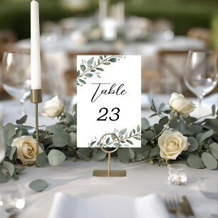 Eucalyptus Greenery Wedding Table Numbers