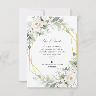 eucalyptus greenery wedding thank you card
