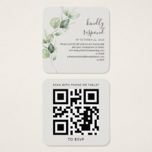 Eucalyptus Greenery Wedding Website QR Code RSVP