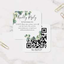 Eucalyptus greenery Wedding Website QR Code RSVP 