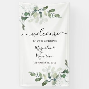 Eucalyptus Greenery Wedding Welcome Banner