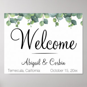 Eucalyptus Greenery Wedding Welcome Poster