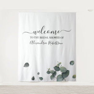 Eucalyptus Greenery Wedding Welcome Tapestry