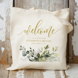 Eucalyptus Greenery Wedding Welcome Tote Bags